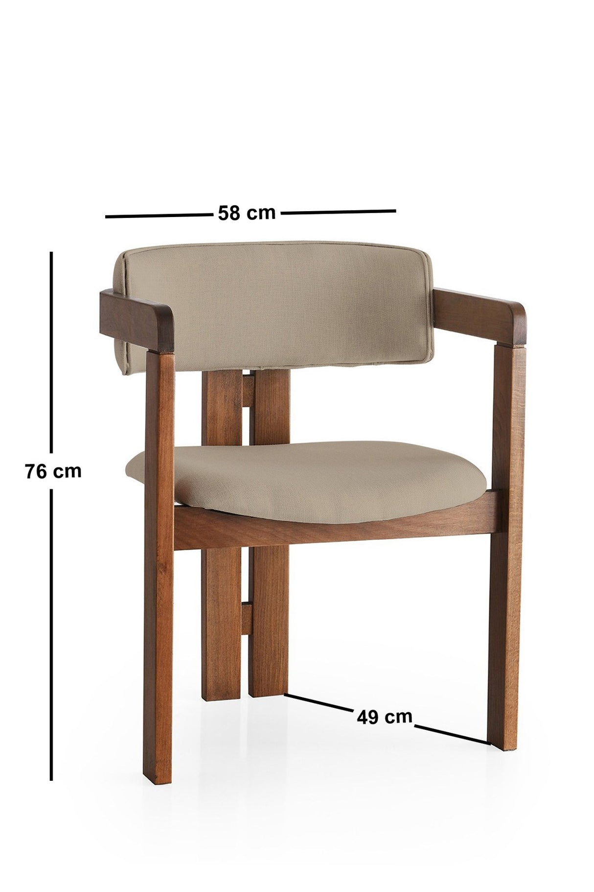 Scaun CO - 033, Nuc - Mink, 58x49x76 cm