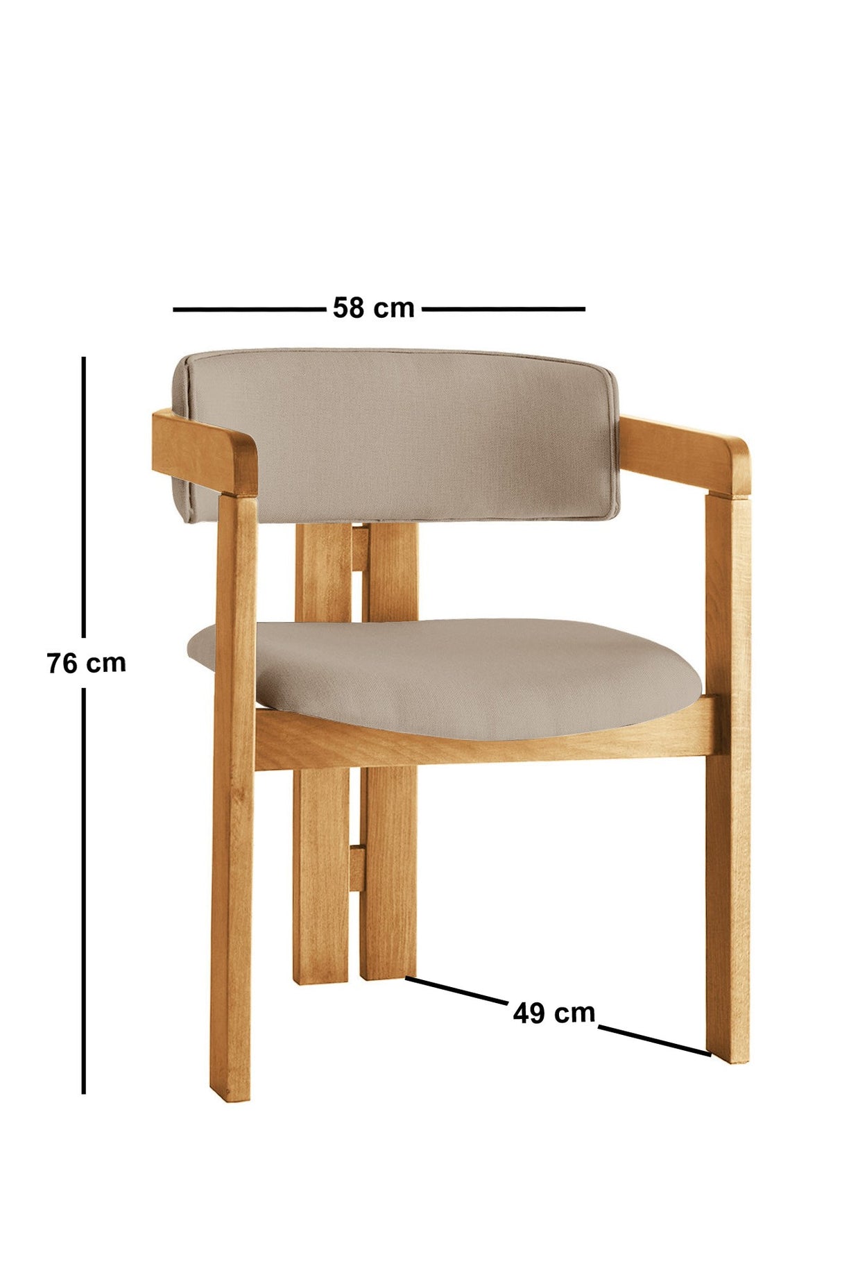 Scaun CO - 042, Stejar - Mink, 58x49x76 cm