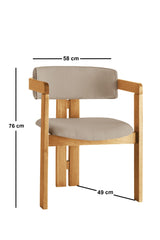Scaun CO - 042, Stejar - Mink, 58x49x76 cm