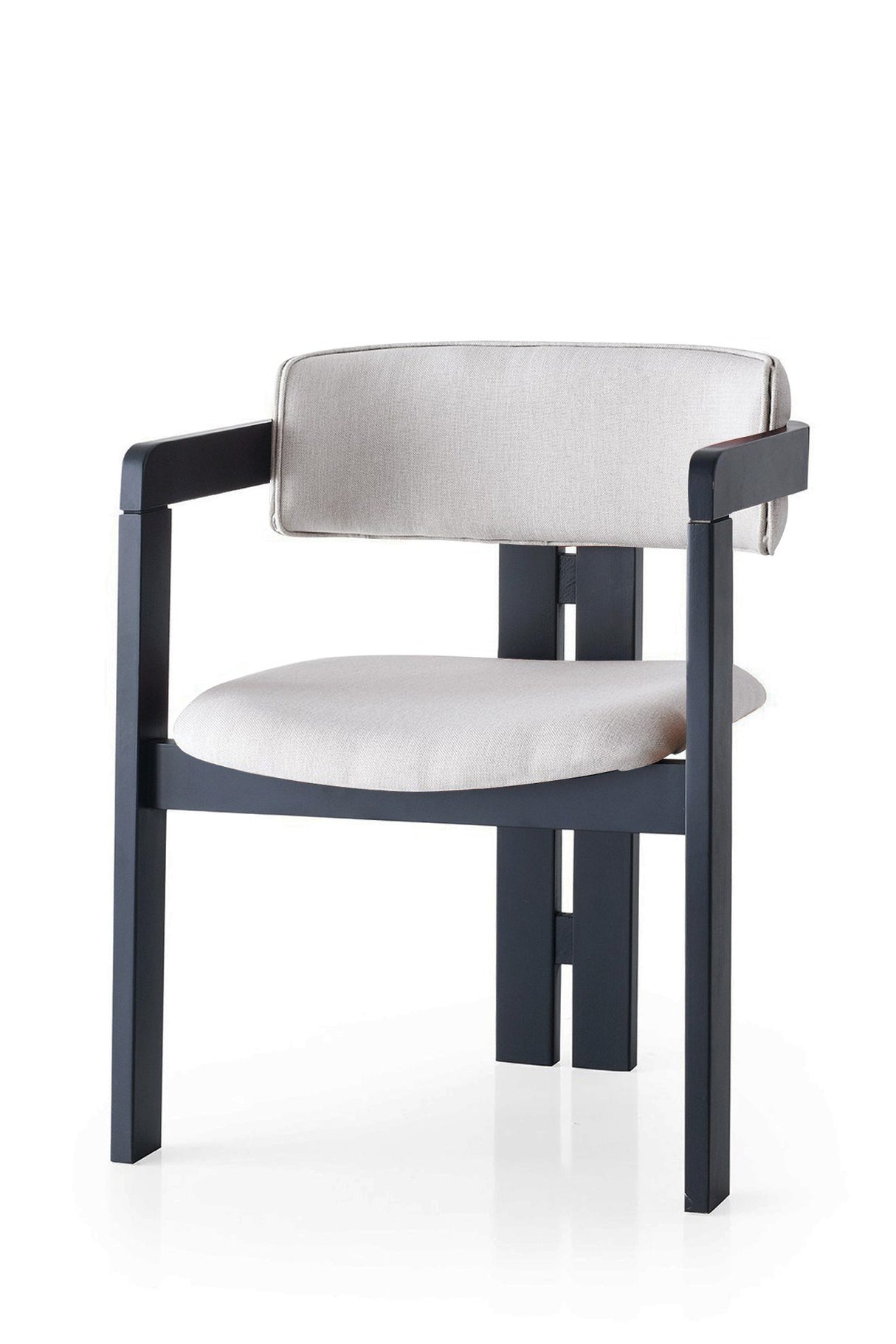 Scaun CO-045, Crem - Negru, 58x49x76 cm
