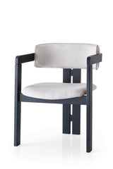 Scaun CO-045, Crem - Negru, 58x49x76 cm