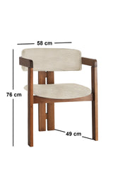 Scaun CO-015, Gri deschis - Nuc, 58x49x76 cm