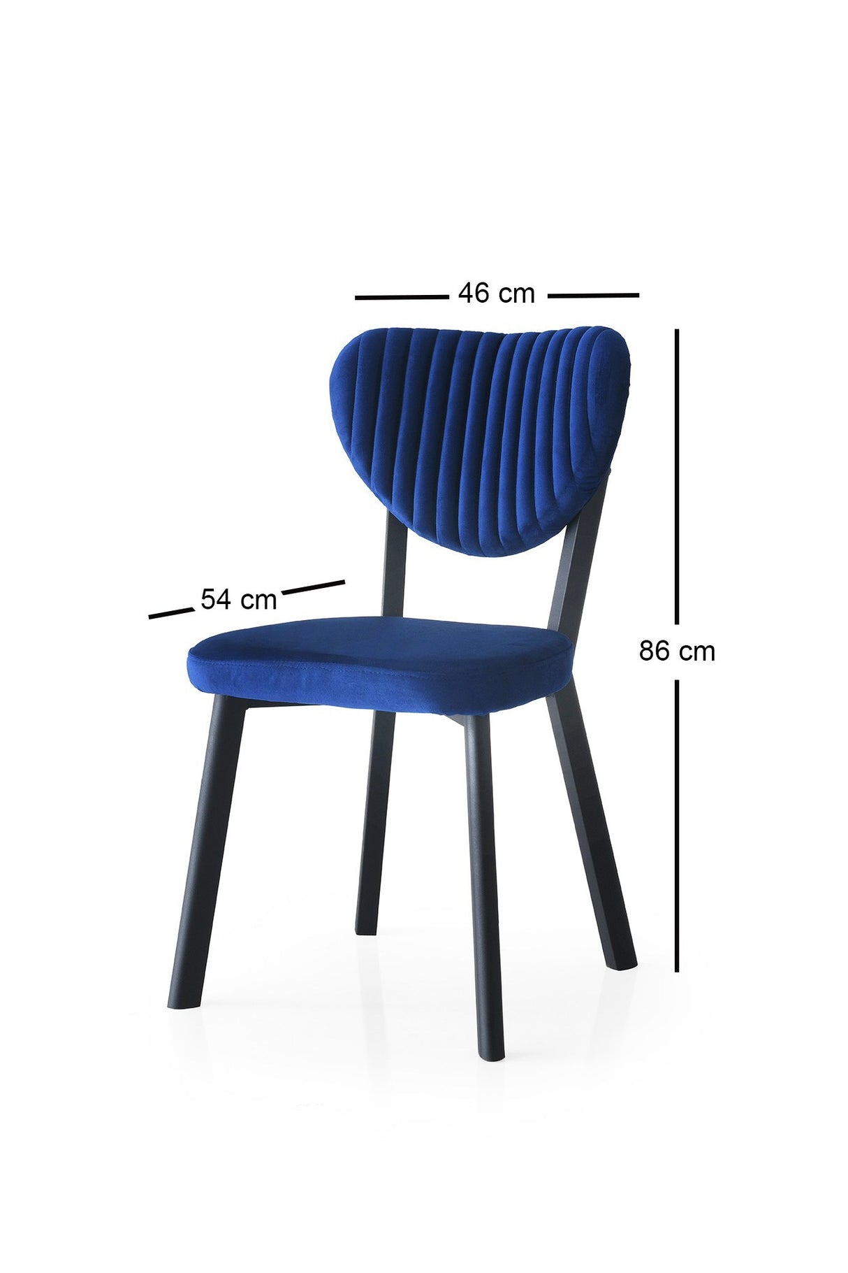 Set 2 scaune Beta - 837, Bleumarin, 46x54x86 cm
