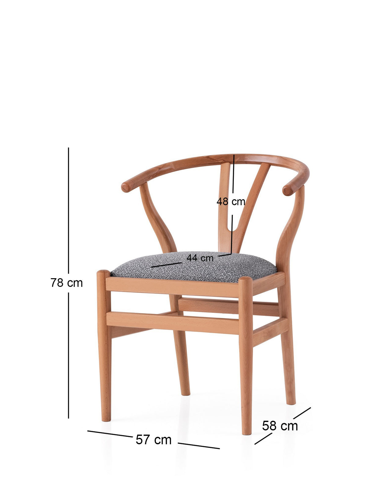 Scaun Magma - 4402, Stejar - Albastru deschis, 57x58x78 cm