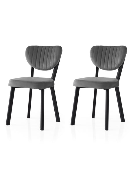 Set 2 scaune Beta - 839 V2, Negru - Antracit, 46x54x86 cm