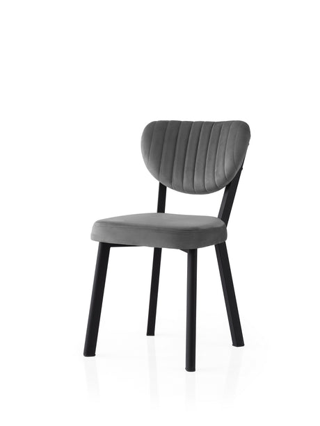 Set 2 scaune Beta - 839 V2, Negru - Antracit, 46x54x86 cm
