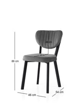 Set 2 scaune Beta - 839 V2, Negru - Antracit, 46x54x86 cm