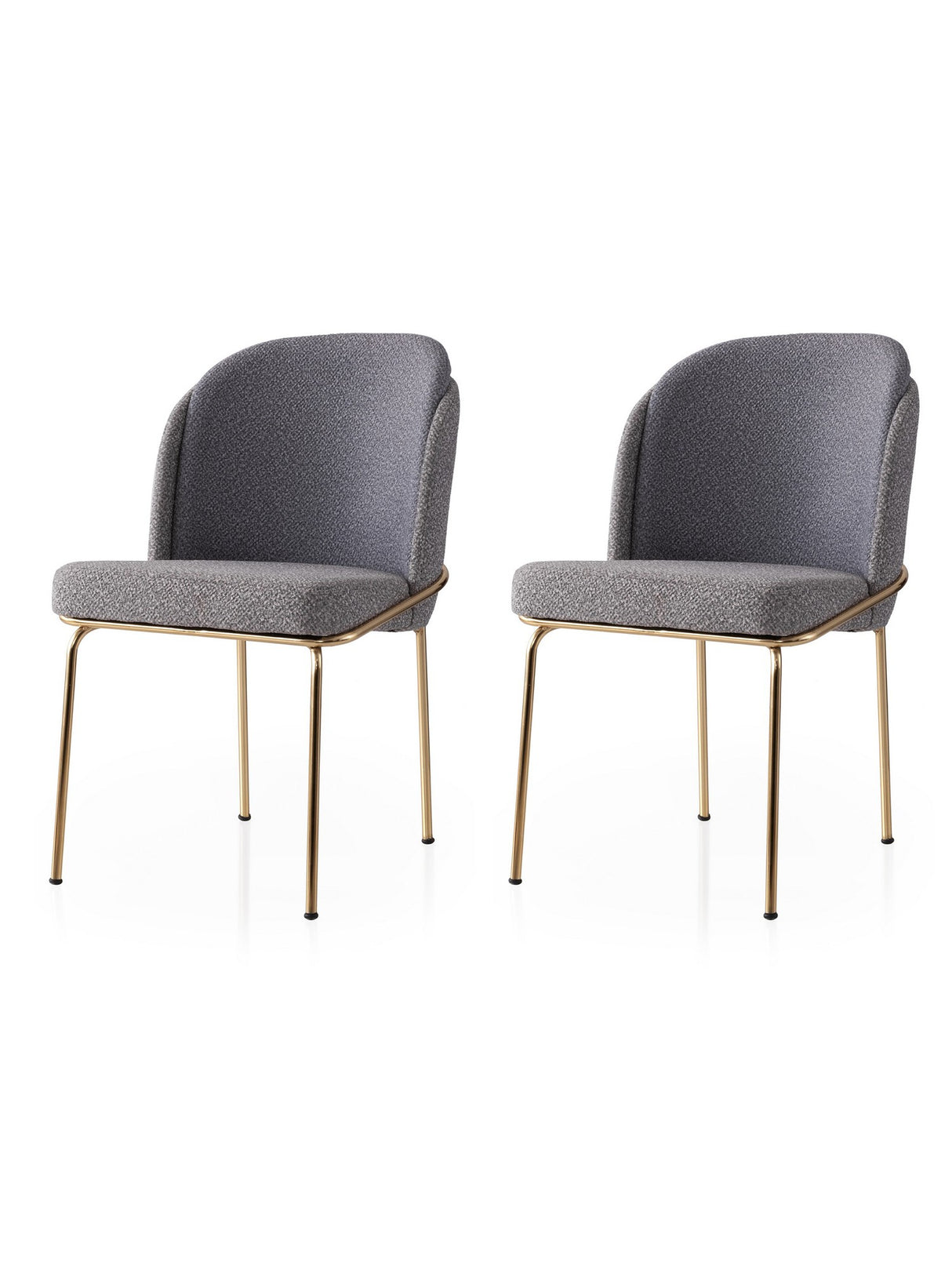 Set 2 scaune Dore - 131 V2, Auriu - Anthracithe, 62x52x75 cm