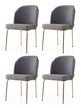 Set 4 scaune Dore - 131 V4, Auriu - Anthracithe, 62x52x75 cm
