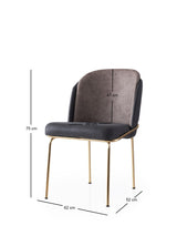 Set 4 scaune Dore - 132 V4, Auriu - Anthracithe - Mink, 62x52x75 cm