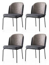 Set 4 scaune Dore - 168 V4, Auriu - Anthracithe, 62x52x75 cm