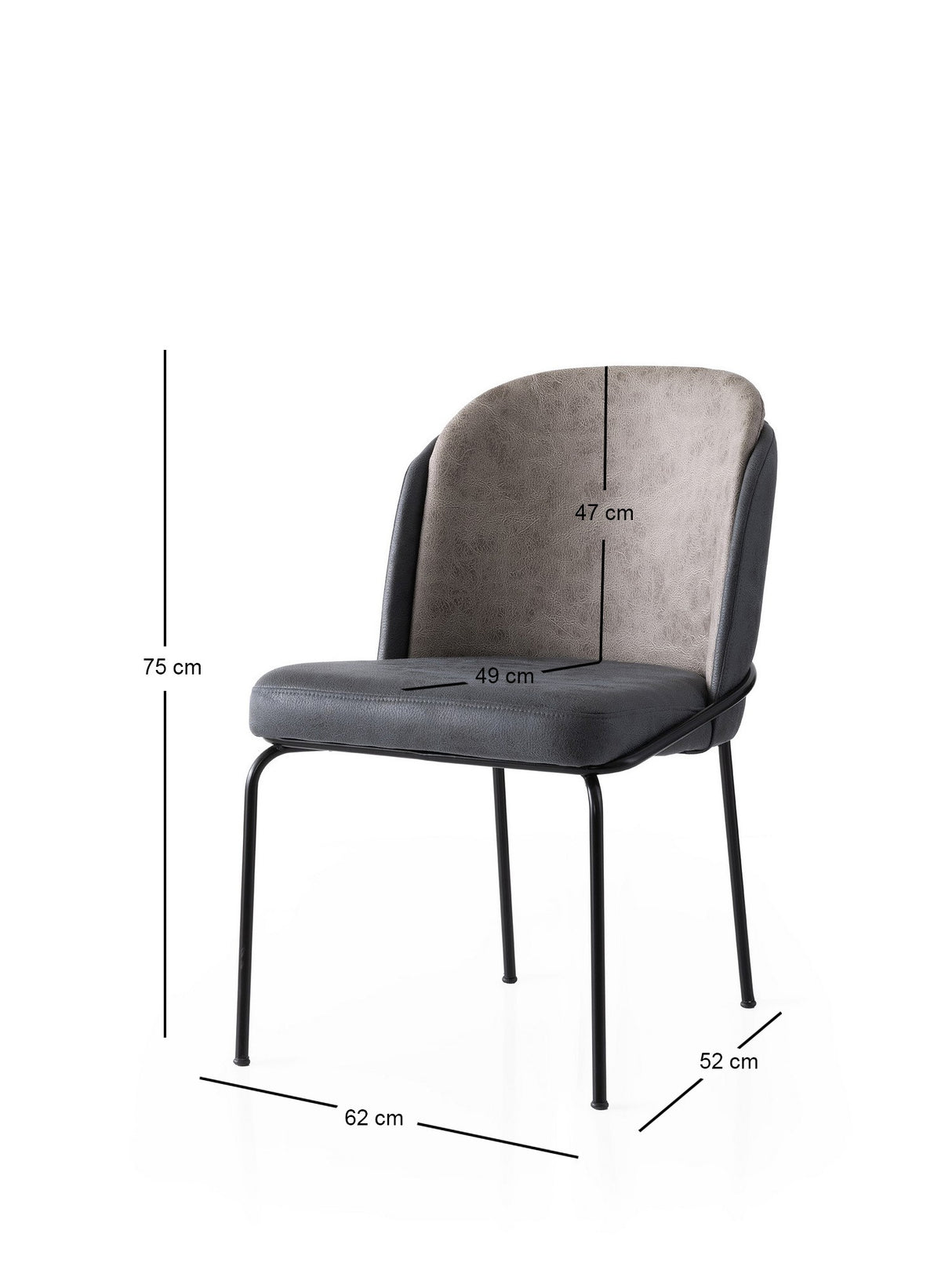 Set 4 scaune Dore - 168 V4, Auriu - Anthracithe, 62x52x75 cm