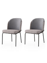 Set 2 scaune Dore - 175 V2, Auriu - Gri, 62x52x75 cm