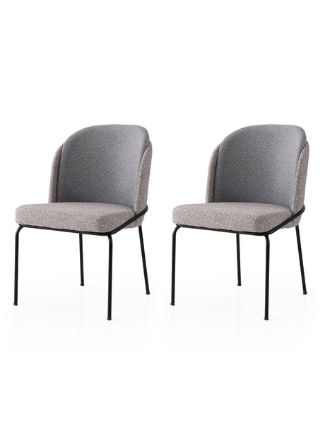 Set 2 scaune Dore - 175 V2, Auriu - Gri, 62x52x75 cm