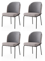 Set 4 scaune Dore - 175 V4, Auriu - Gri, 62x52x75 cm