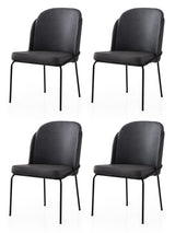 Set 4 scaune Dore - 195 V4, Auriu - Negru, 62x52x75 cm