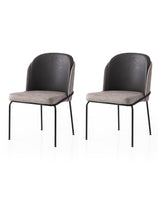 Set 2 scaune Dore - 196 V2, Auriu - Negru - Gri, 62x52x75 cm