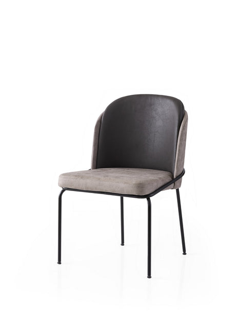 Set 2 scaune Dore - 196 V2, Auriu - Negru - Gri, 62x52x75 cm