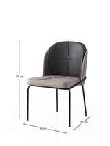 Set 4 scaune Dore - 196 V4, Auriu - Negru - Gri, 62x52x75 cm