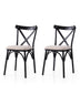 Set 2 scaune Ekol - 285 V2, Negru - Crem, 42x40x81 cm, SKU 974NMB1884, imagine 1