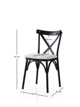 Set 2 scaune Ekol - 286 V2, Negru - Alb, 42x40x81 cm