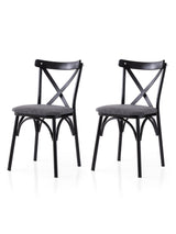 Set 2 scaune Ekol - 288 V2, Negru - Antracit, 42x40x81 cm