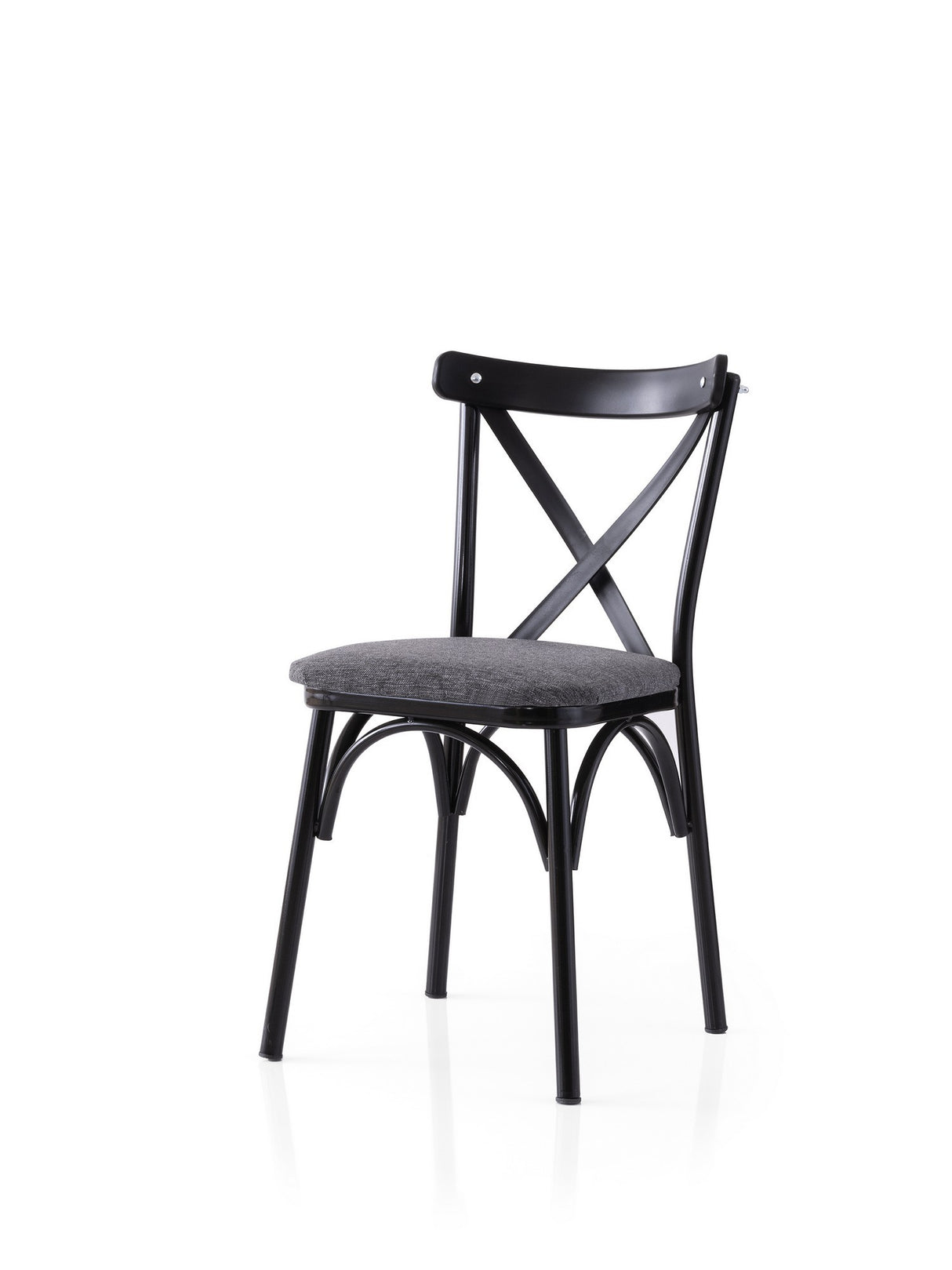 Set 2 scaune Ekol - 288 V2, Negru - Antracit, 42x40x81 cm