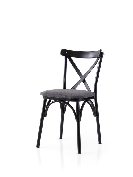 Set 2 scaune Ekol - 288 V2, Negru - Antracit, 42x40x81 cm