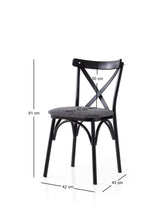 Set 2 scaune Ekol - 288 V2, Negru - Antracit, 42x40x81 cm
