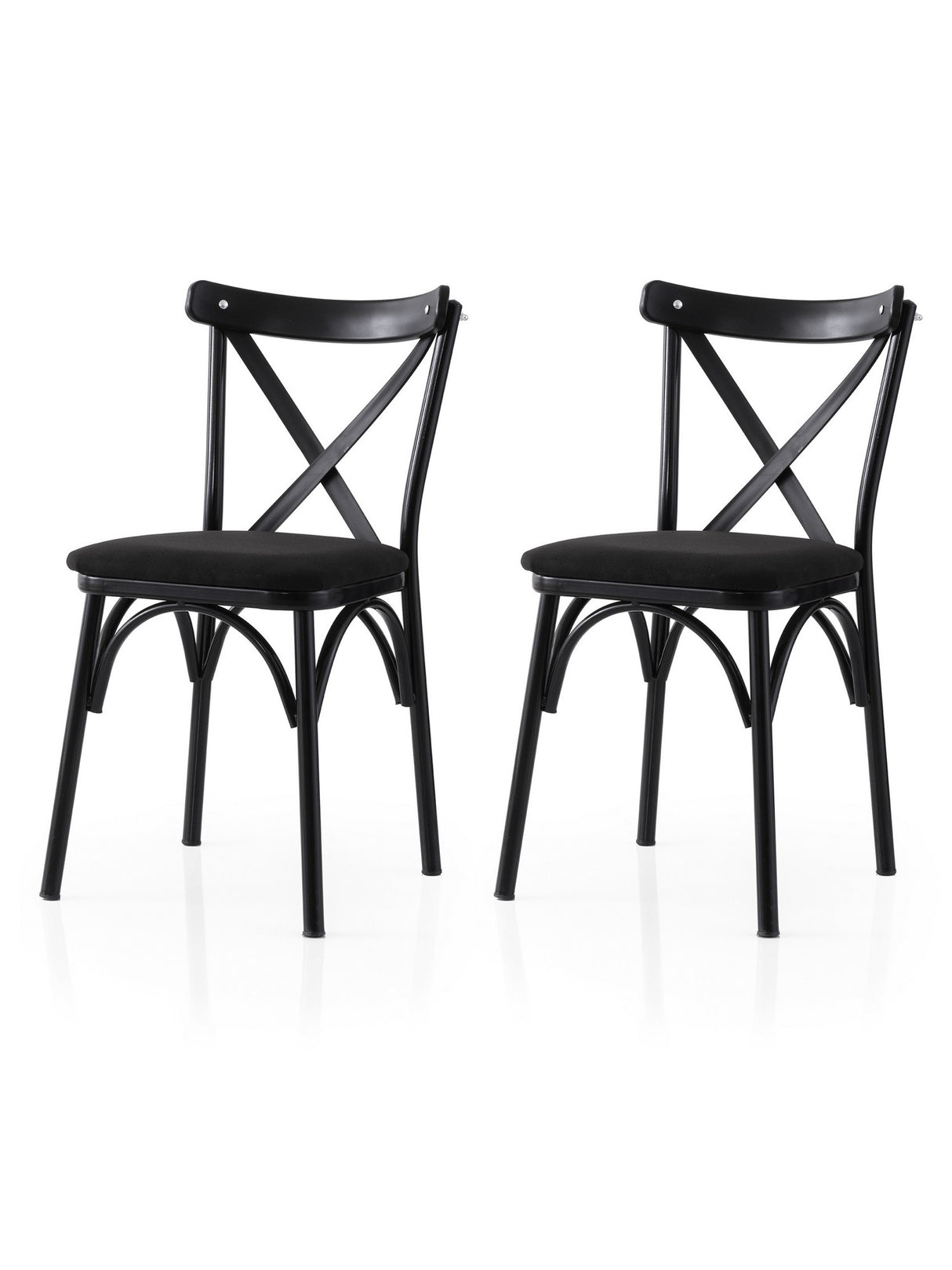 Set 2 scaune Ekol - 290 V2, Negru, 42x40x81 cm