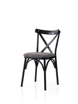 Set 2 scaune Ekol - 291 V2, Negru - Gri, 42x40x81 cm