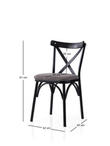 Set 2 scaune Ekol - 291 V2, Negru - Gri, 42x40x81 cm