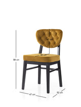 Set 2 scaune Elma - 777 V2, Negru - Muștar, 47x52x88 cm
