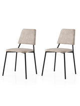 Set 2 scaune Lıma - 4551 V2, Negru - Ecru, 43x54x78 cm