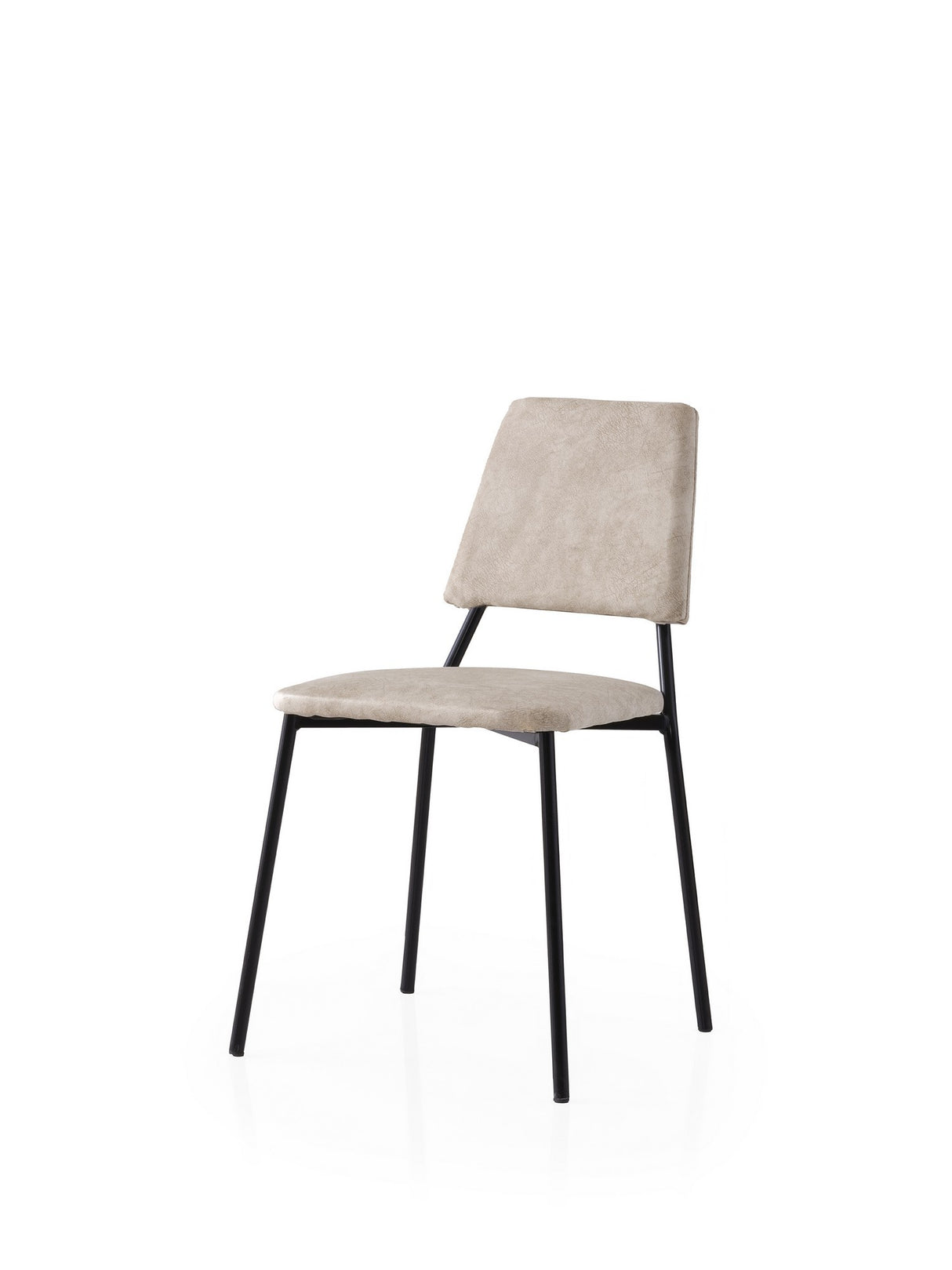 Set 2 scaune Lıma - 4551 V2, Negru - Ecru, 43x54x78 cm