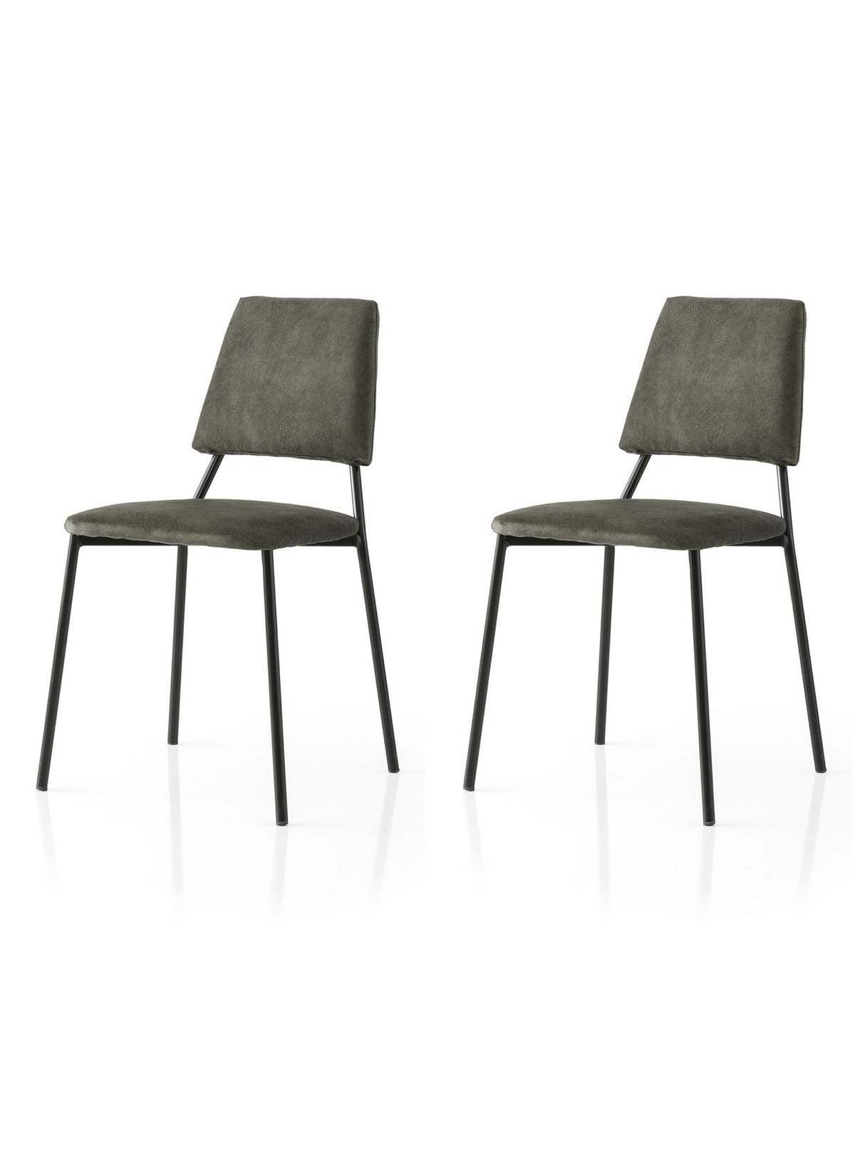 Set 2 scaune Lıma - 4553 V2, Negru - Antracit, 43x54x78 cm
