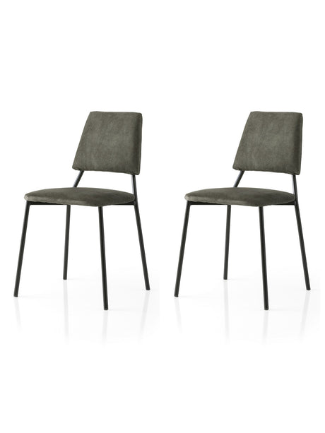 Set 2 scaune Lıma - 4553 V2, Negru - Antracit, 43x54x78 cm