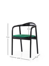 Scaun Palm - 032, Negru - Verde, 52x51x77 cm