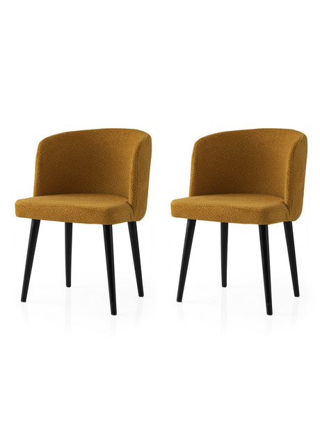 Set 2 scaune Soft - 4107 V2, Negru - Galben, 57x57x81 cm