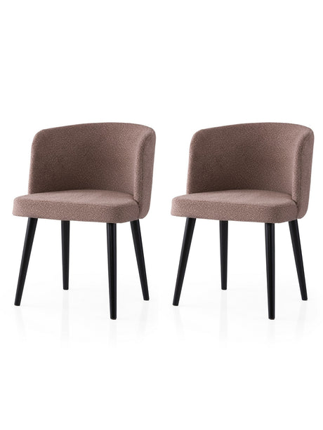 Set 2 scaune Soft - 4111 V2, Negru - Mink, 57x57x81 cm