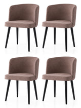 Set 4 scaune Soft - 4111 V4, Negru - Mink, 57x57x81 cm