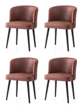Set 4 scaune Zen - 4208 V4, Negru - Roșu, 57x57x81 cm