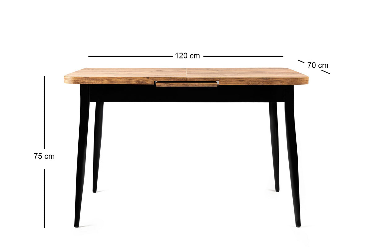 Masă dining extensibilă Ay - 1184, Pin atlantic, 120x70x75 cm