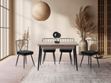 Masă dining extensibilă Ay - 1185, Moca deschis, 120x70x75 cm