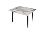 Masă dining extensibilă Dolunay - 1281, Alb - Marble, 100x60x75 cm