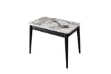 Masă dining extensibilă Dolunay - 1281, Alb - Marble, 100x60x75 cm