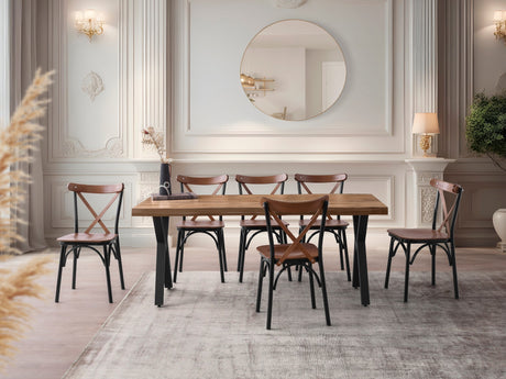 Masă dining Gala - 3022, Nuc, 180x80x79 cm
