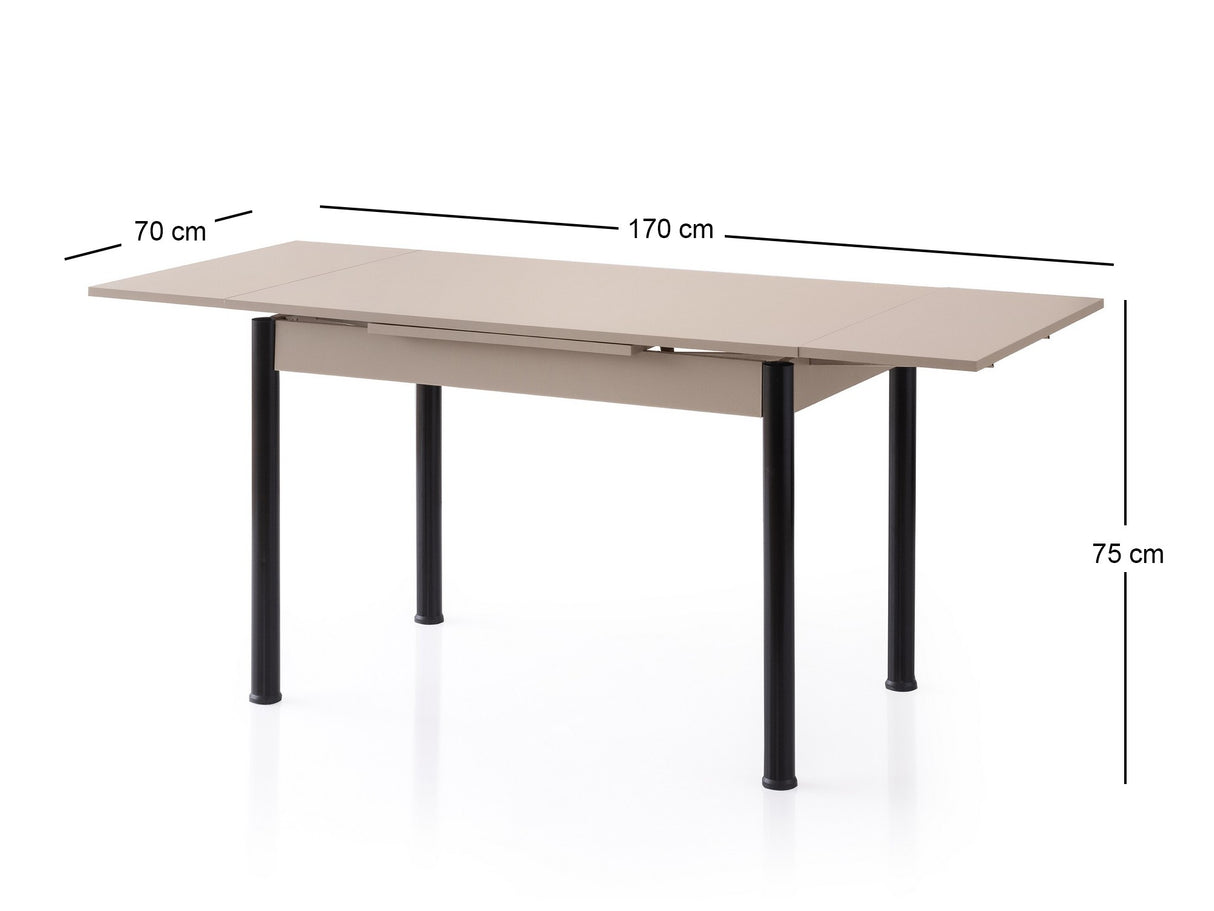 Masă dining extensibilă Polo - 1300, Moca deschis, 110x70x75 cm