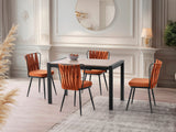 Masă dining extensibilă Silva - 1014, Moca deschis, 120x74x75 cm