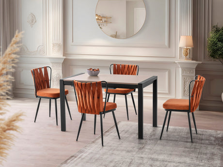 Masă dining extensibilă Silva - 1014, Moca deschis, 120x74x75 cm